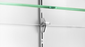 Grip bracket for glass shelf